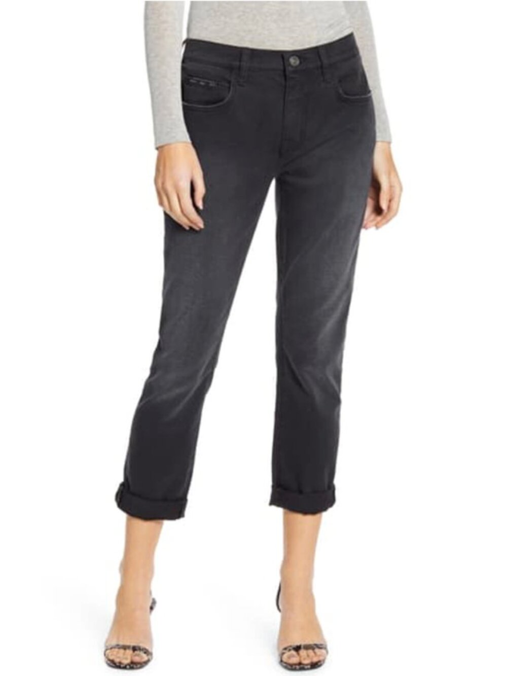 Current/Elliott The Fling Jeans In Black Out 25